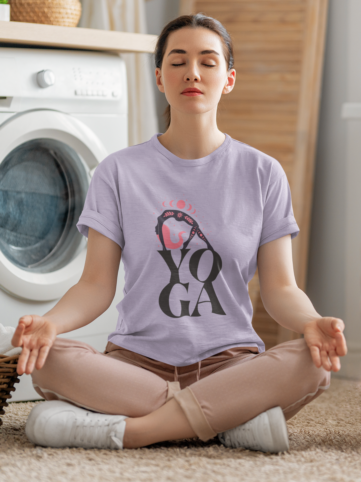 Yoga - printed Round Neck Half Sleeve T-Shirt