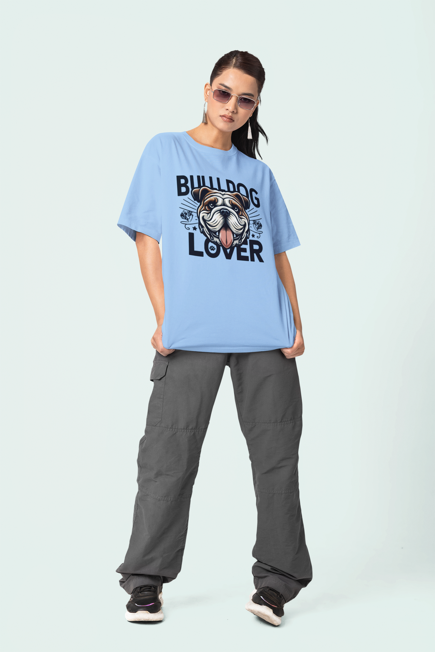 BULL DOG Lover - Printed Round neck Oversized T-Shirt