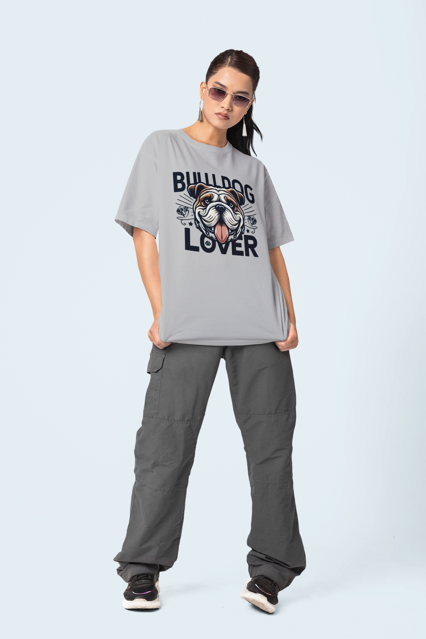 BULL DOG Lover - Printed Round neck Oversized T-Shirt