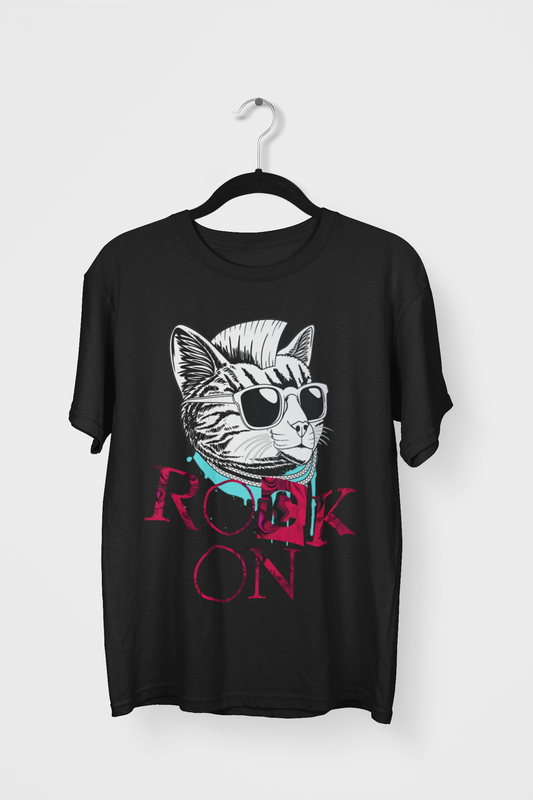 Rock On - Printed Round neck Oversized T-Shirt