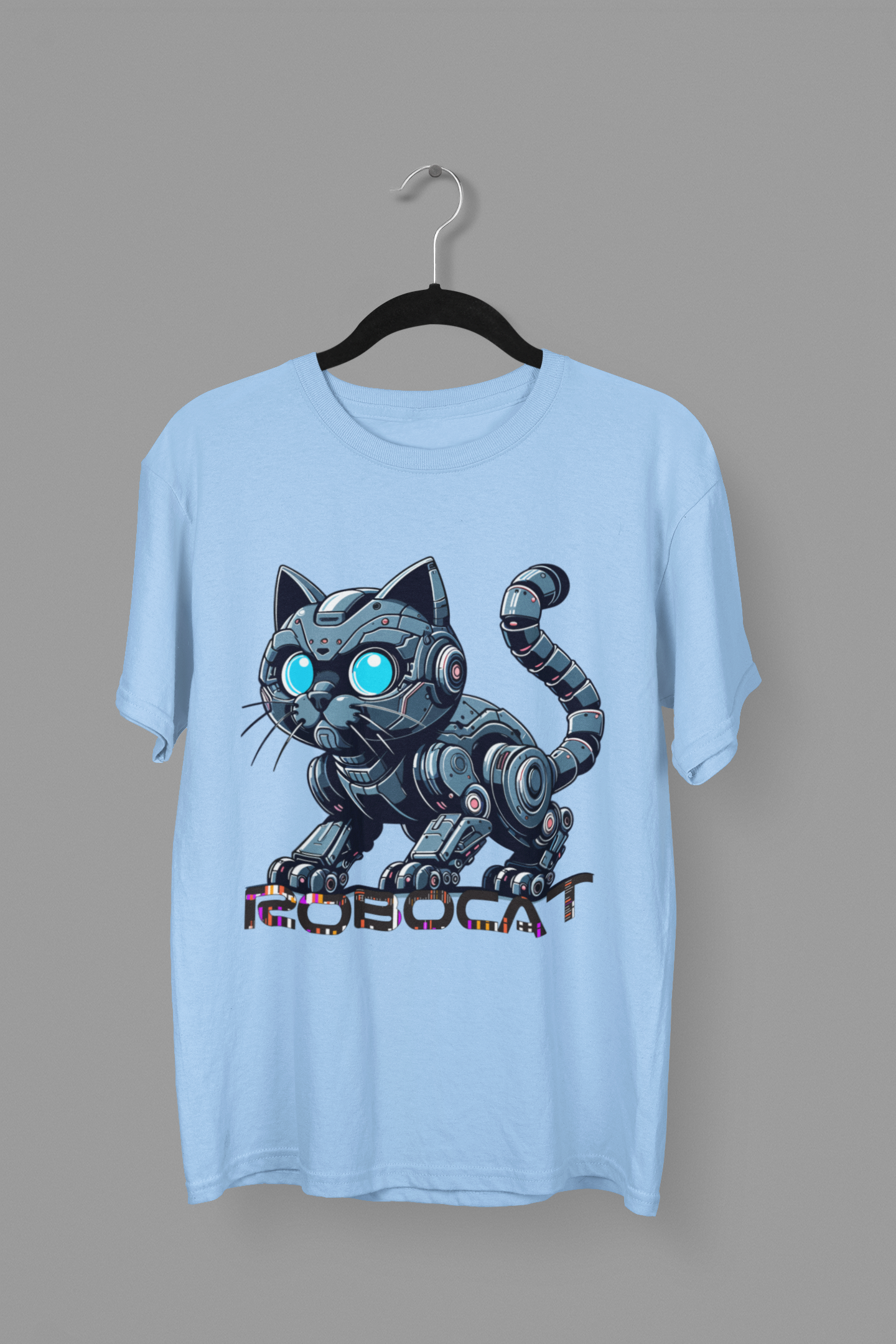 Robocat- Printed Round neck Oversized T-Shirt