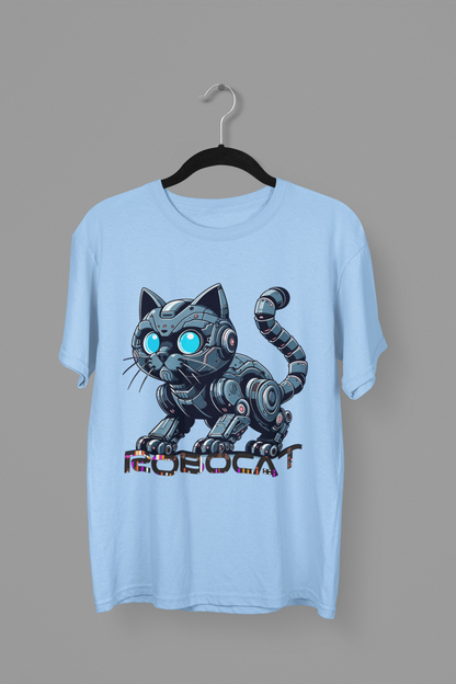 Robocat- Printed Round neck Oversized T-Shirt