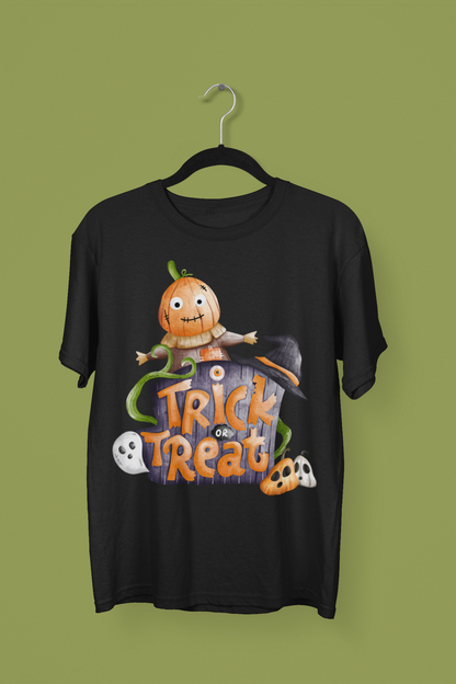 Trick OR Treat - Printed Round neck Oversized T-Shirt