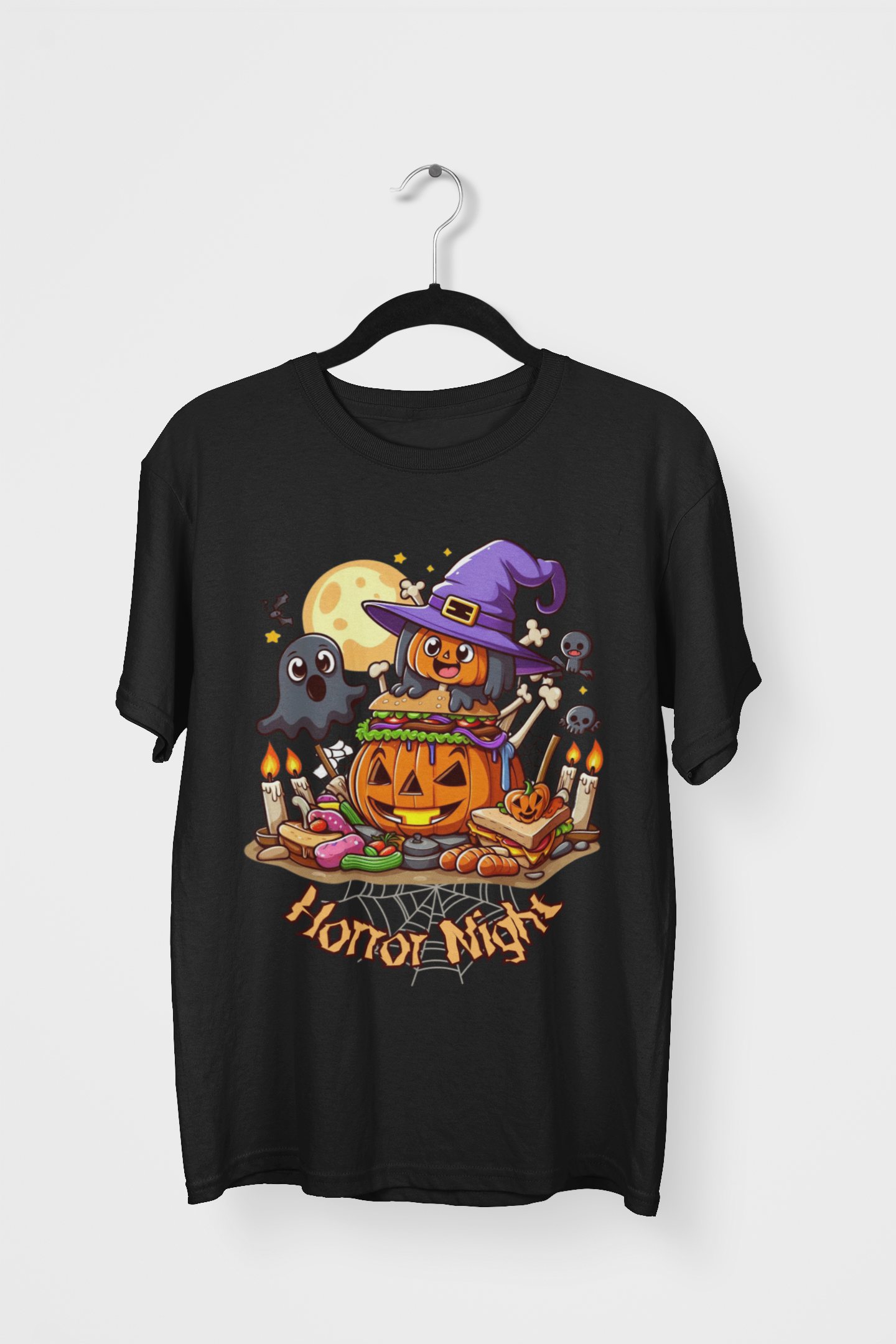 Horror Night - Printed Round neck Oversized T-Shirt