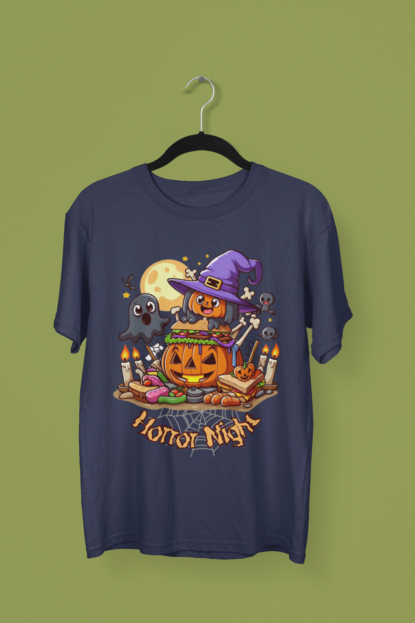 Horror Night - Printed Round neck Oversized T-Shirt