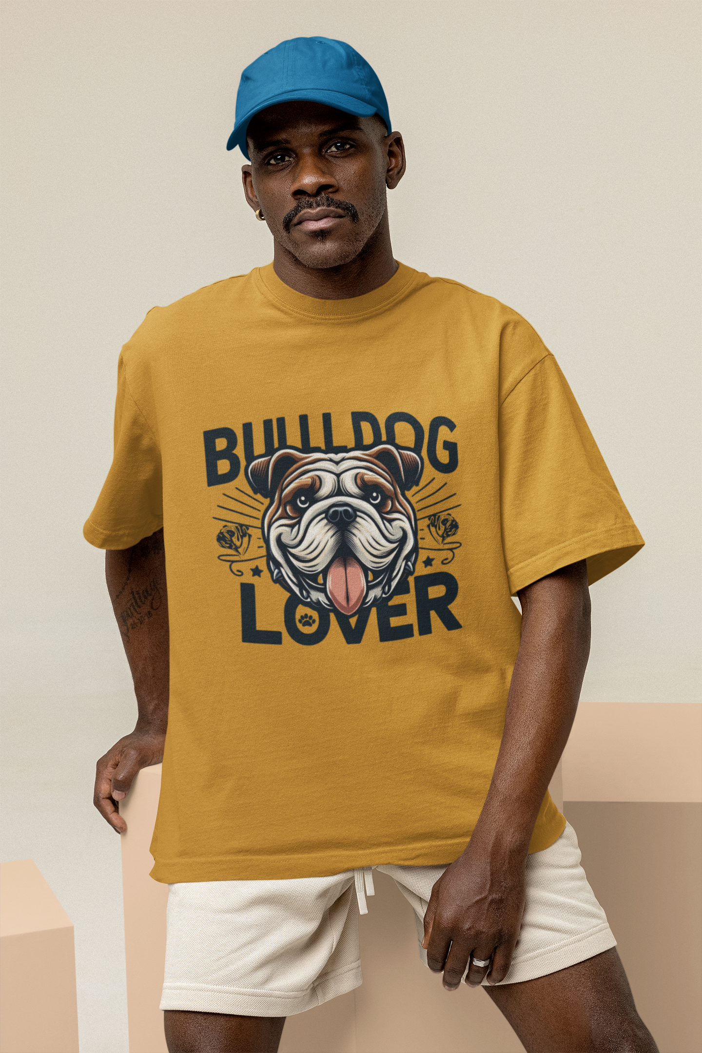 BULL DOG Lover - Printed Round neck Oversized T-Shirt