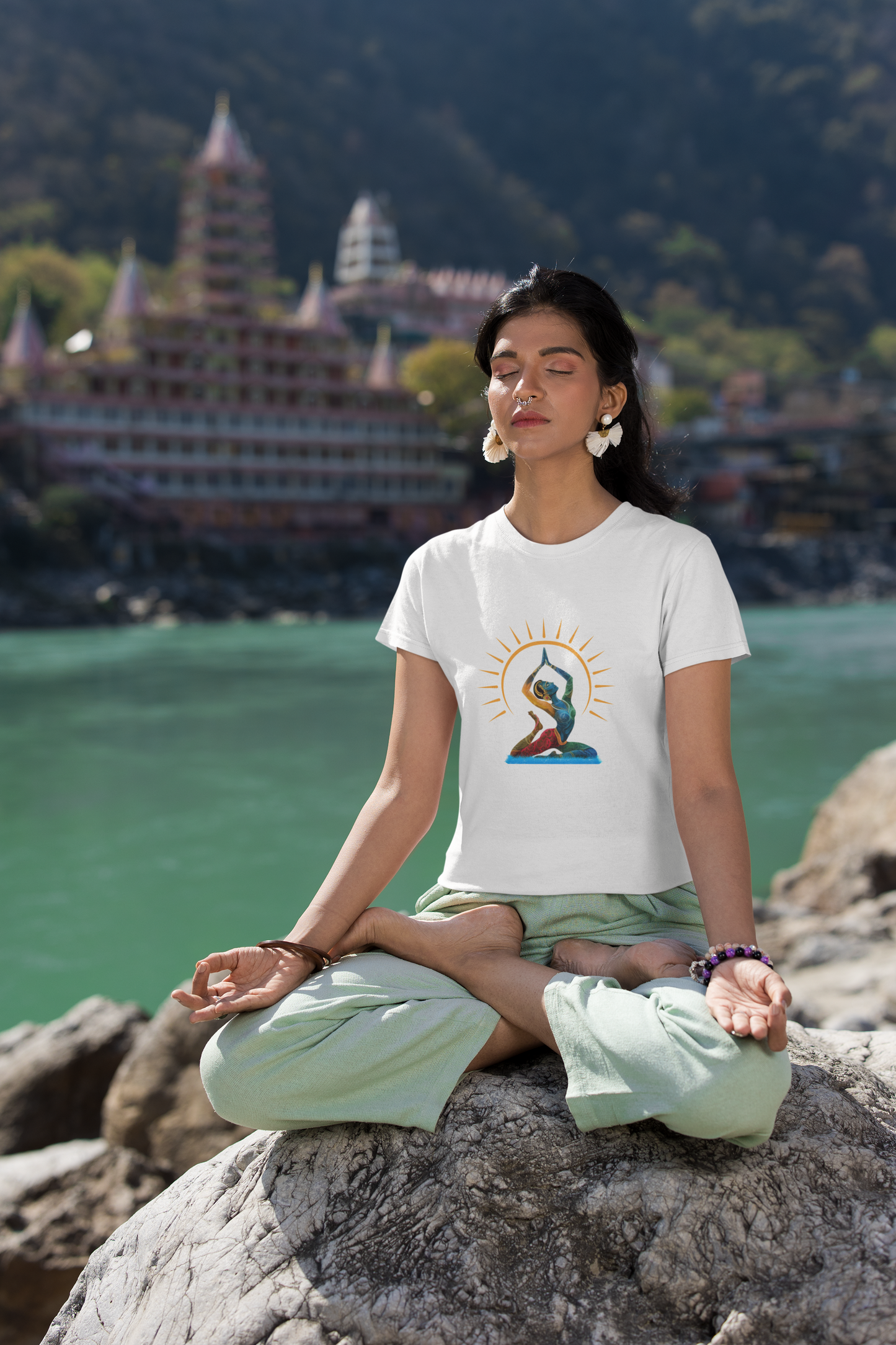 The yogi - printed Round Neck Half Sleeve T-Shirt