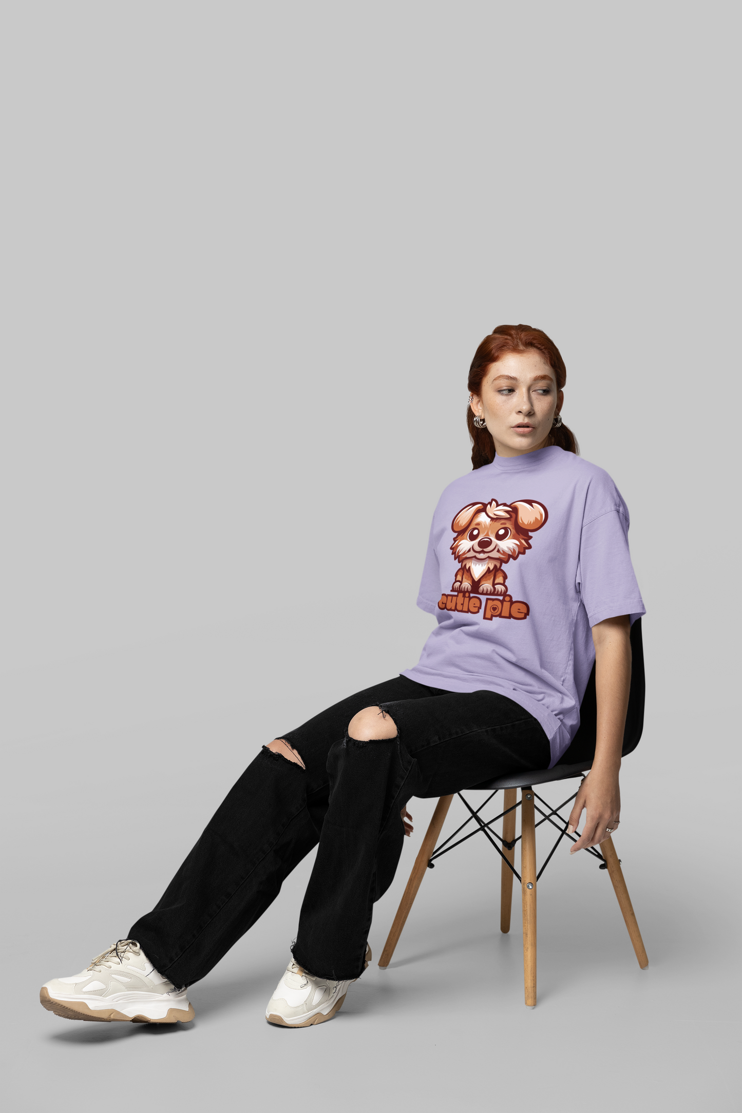 Cutie Pie - Printed Round neck Oversized T-Shirt