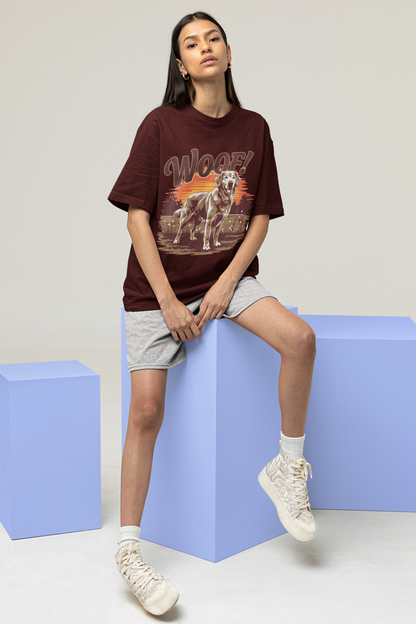 Woof! - Printed Round neck Oversized T-Shirt