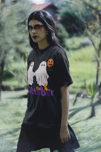 October - Printed Round neck Oversized T-Shirt