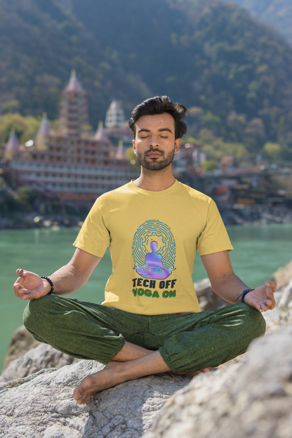 Tech Of Yoga On - printed Round Neck Half Sleeve T-Shirt