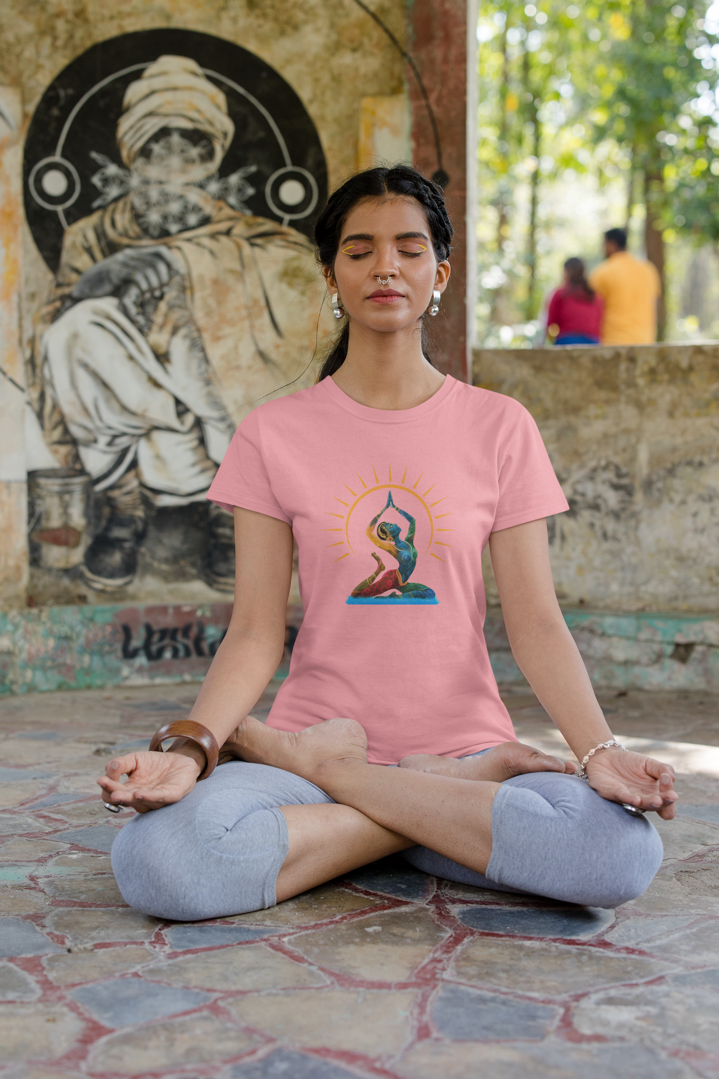 The yogi - printed Round Neck Half Sleeve T-Shirt