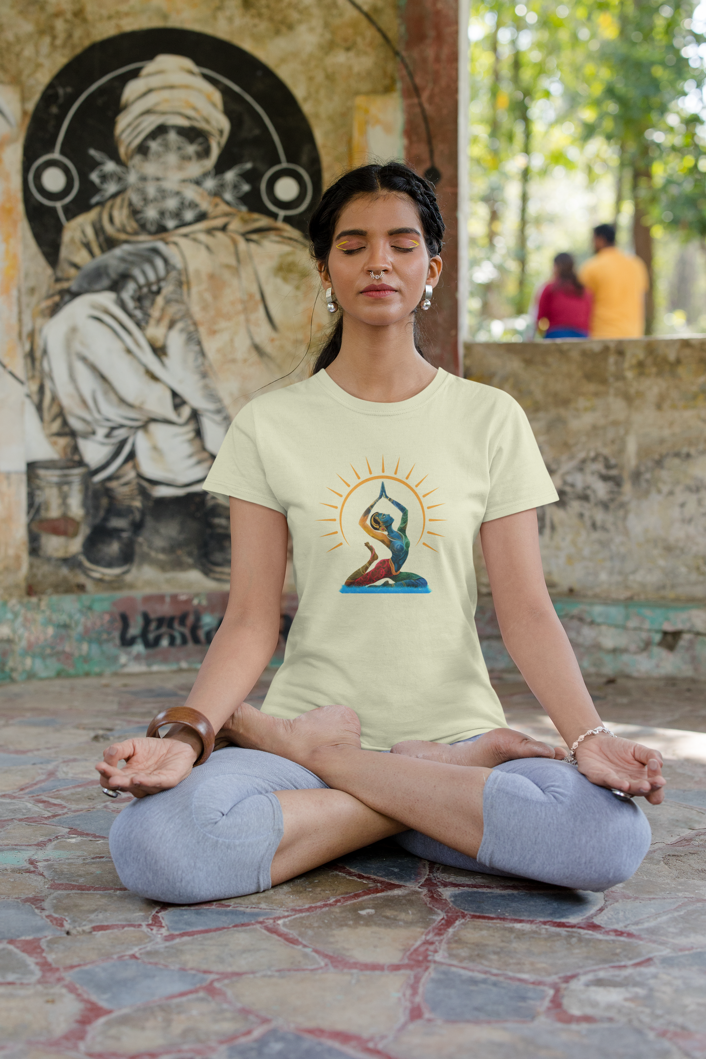 The yogi - printed Round Neck Half Sleeve T-Shirt