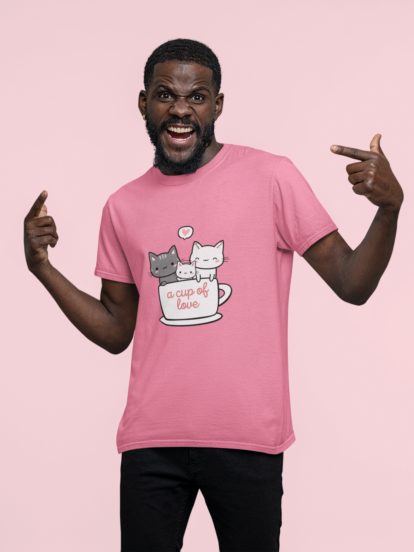 a cup of love - printed Round Neck Half sleeve t-shirt