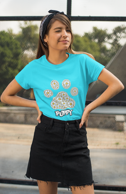 Puppy - printed Round Neck Half sleeve t-shirt