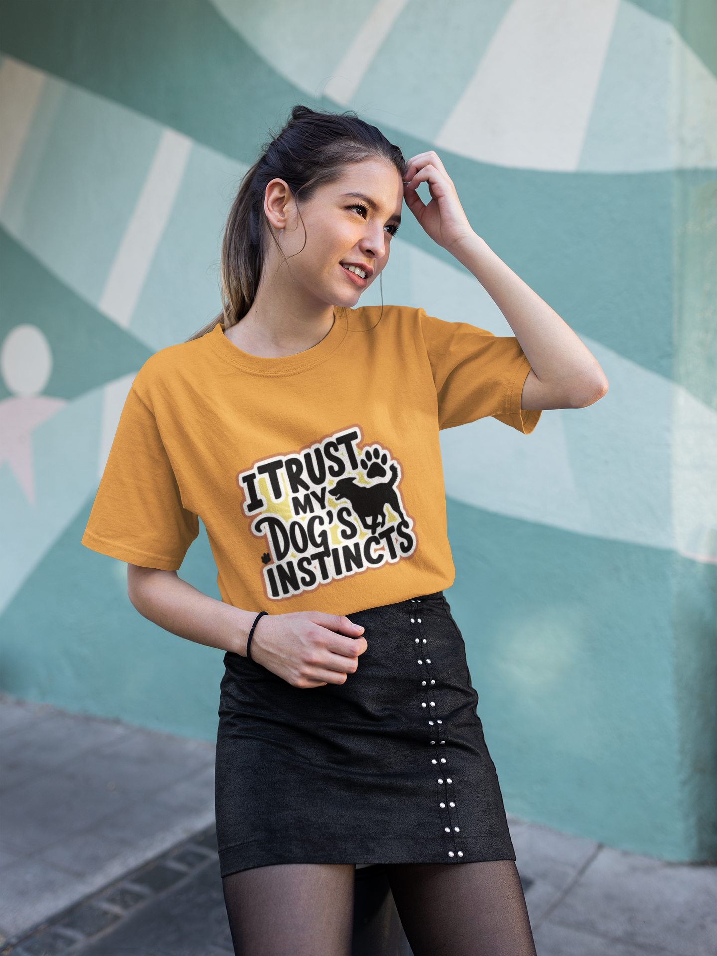 Trust in the paws - printed Round Neck Half sleeve t-shirt