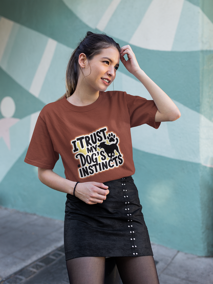 Trust in the paws - printed Round Neck Half sleeve t-shirt