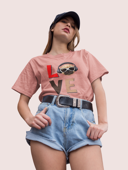 LOVE - printed Round Neck Half sleeve t-shirt