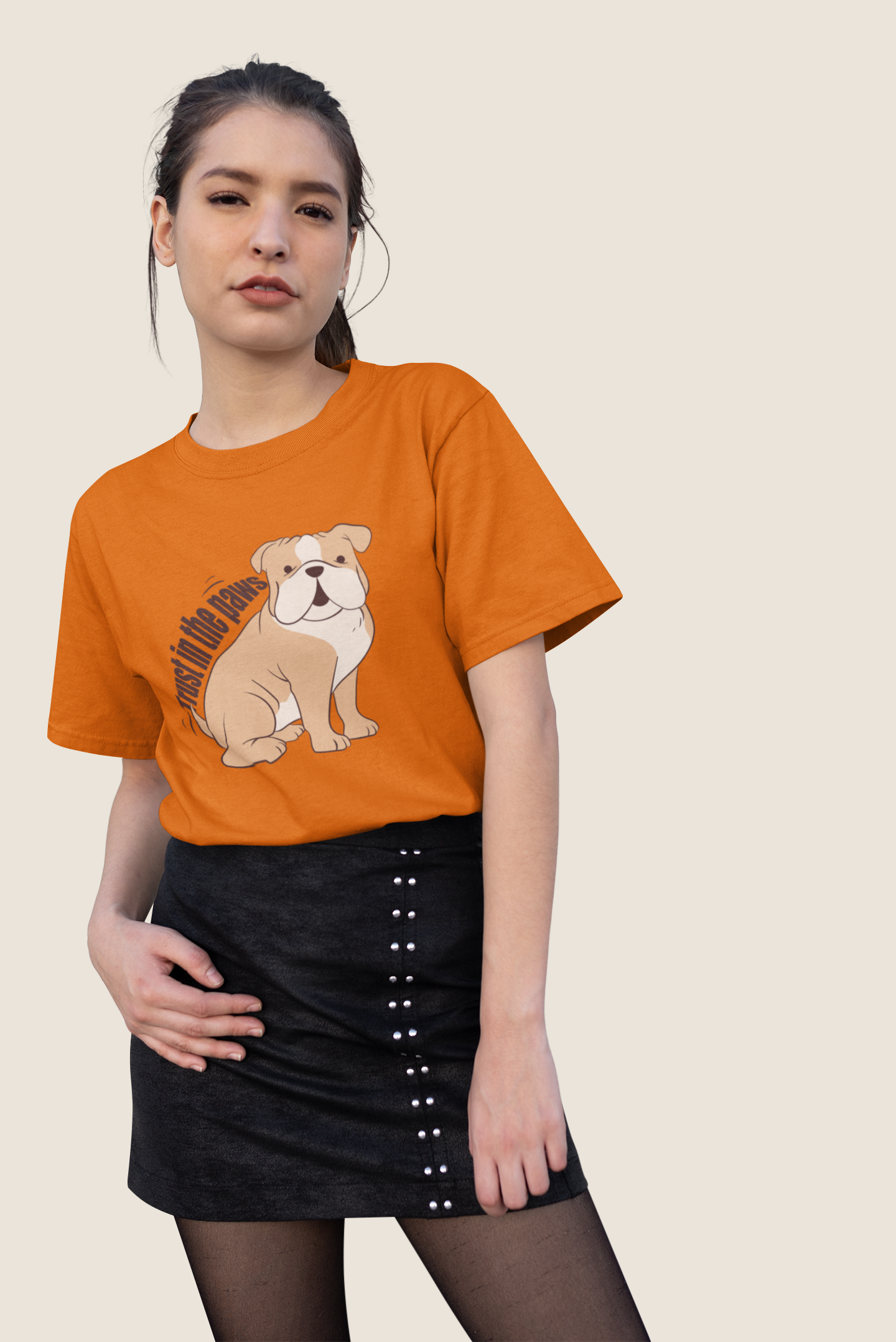 Trust in the paws - printed Round Neck Half sleeve t-shirt