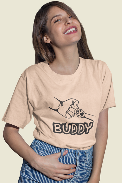 BUDDY - printed Round Neck Half sleeve t-shirt