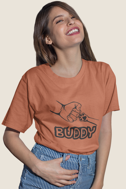 BUDDY - printed Round Neck Half sleeve t-shirt