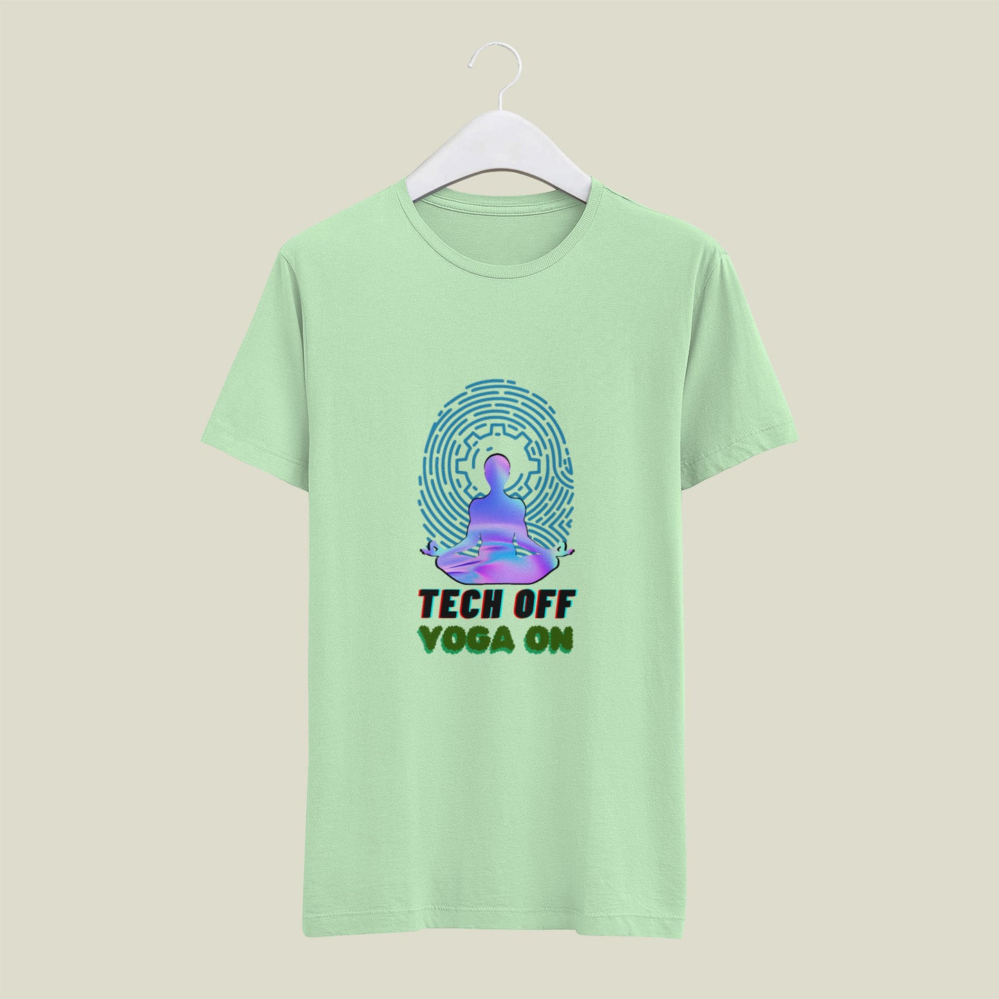 Tech Of Yoga On - printed Round Neck Half Sleeve T-Shirt