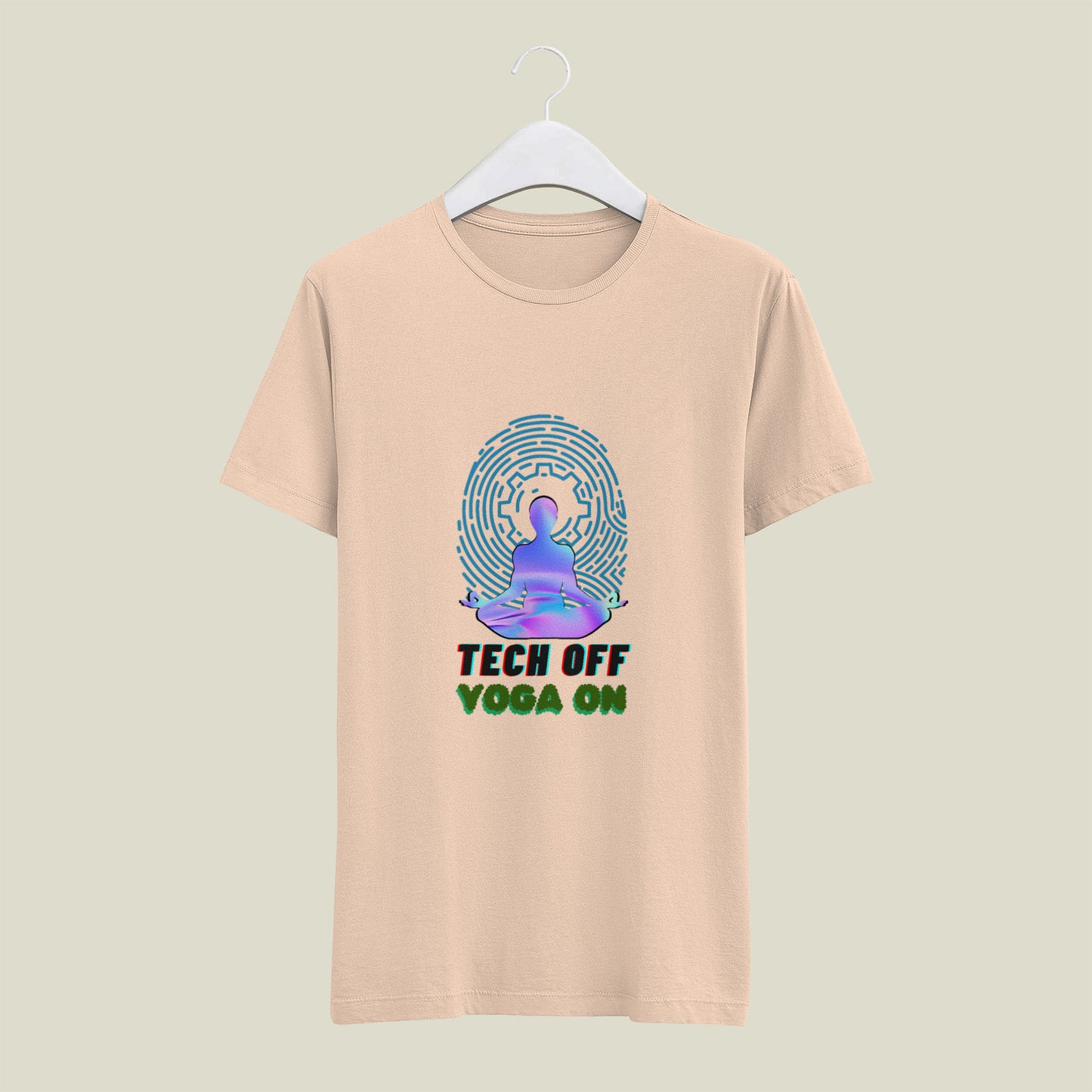 Tech Of Yoga On - printed Round Neck Half Sleeve T-Shirt