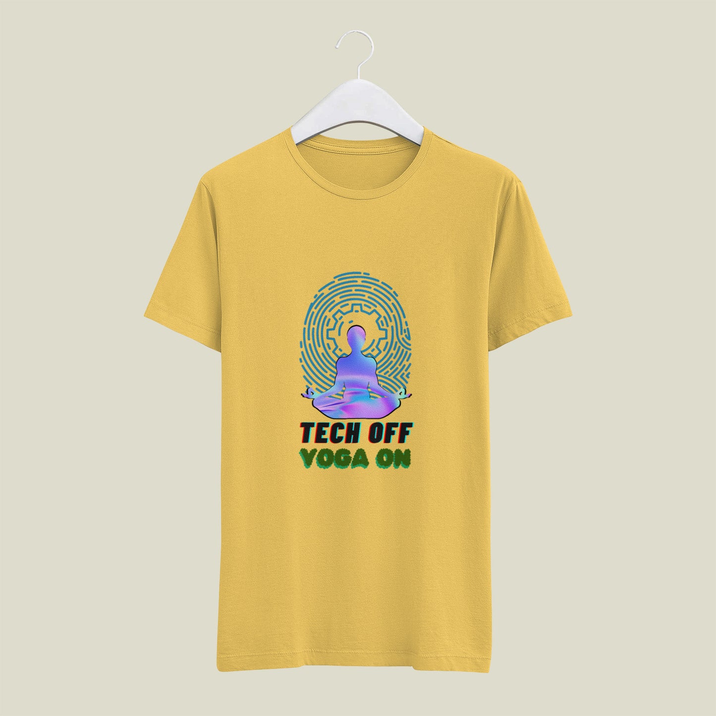 Tech Of Yoga On - printed Round Neck Half Sleeve T-Shirt