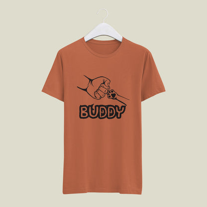 BUDDY - printed Round Neck Half sleeve t-shirt