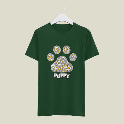 Puppy - printed Round Neck Half sleeve t-shirt