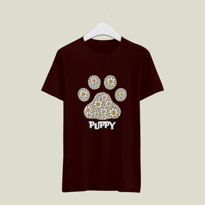 Puppy - printed Round Neck Half sleeve t-shirt