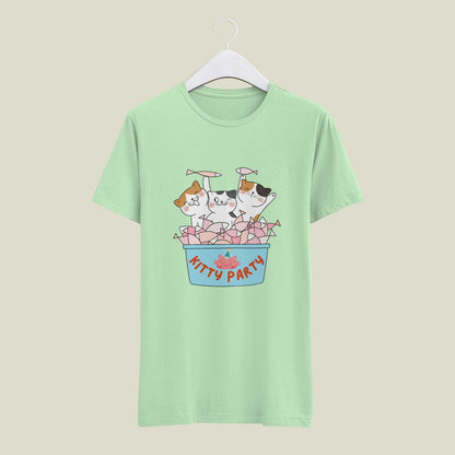 KITTY PARTY - printed Round Neck Half sleeve t-shirt