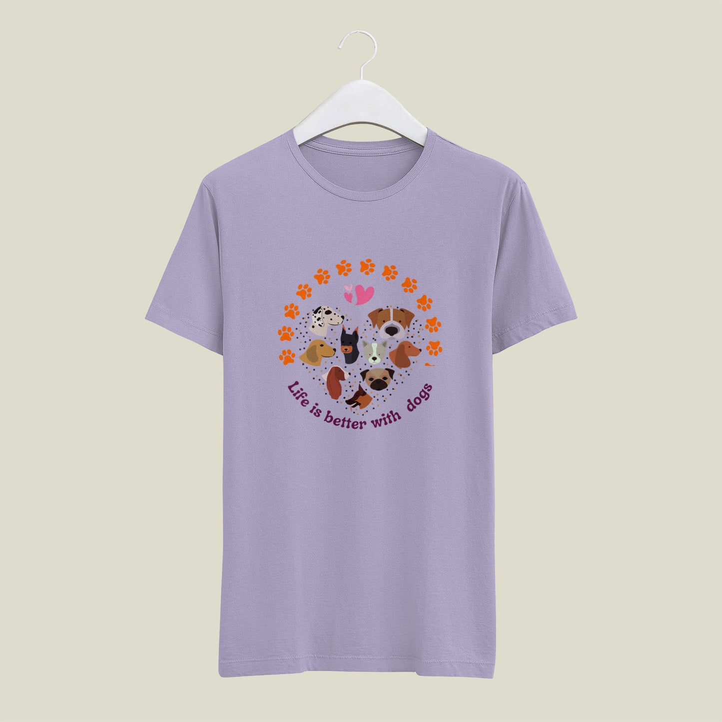 Dogs - printed Round Neck Half sleeve t-shirt