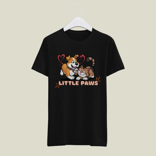 LITTLE PAWS - printed Round Neck Half sleeve t-shirt