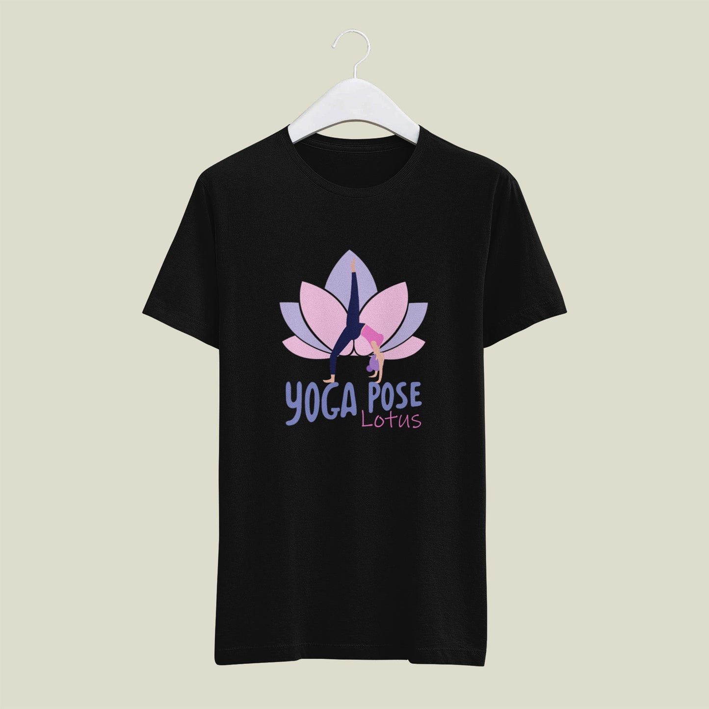 Yoga Pose Lotus - printed Round Neck Half Sleeve T-Shirt