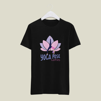 Yoga Pose Lotus - printed Round Neck Half Sleeve T-Shirt