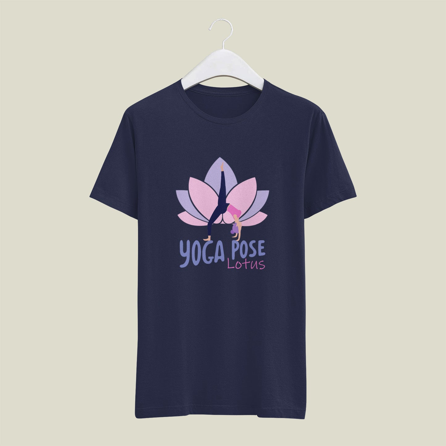 Yoga Pose Lotus - printed Round Neck Half Sleeve T-Shirt