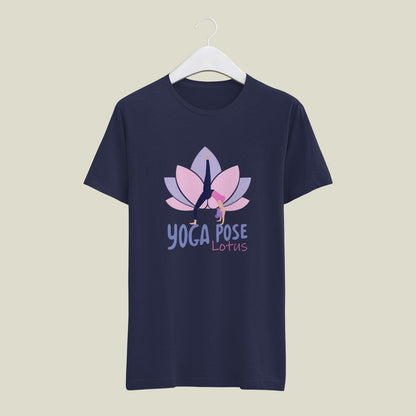 Yoga Pose Lotus - printed Round Neck Half Sleeve T-Shirt