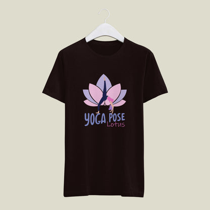 Yoga Pose Lotus - printed Round Neck Half Sleeve T-Shirt