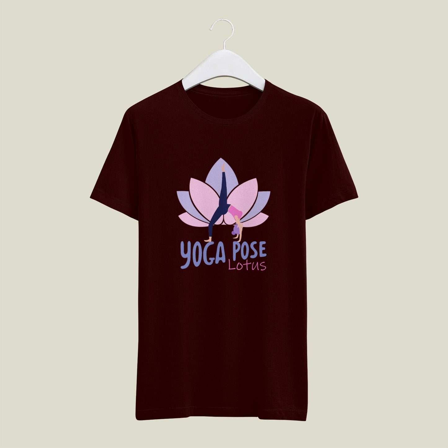 Yoga Pose Lotus - printed Round Neck Half Sleeve T-Shirt