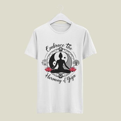 Harmony of Yoga - printed Round Neck Half Sleeve T-Shirt