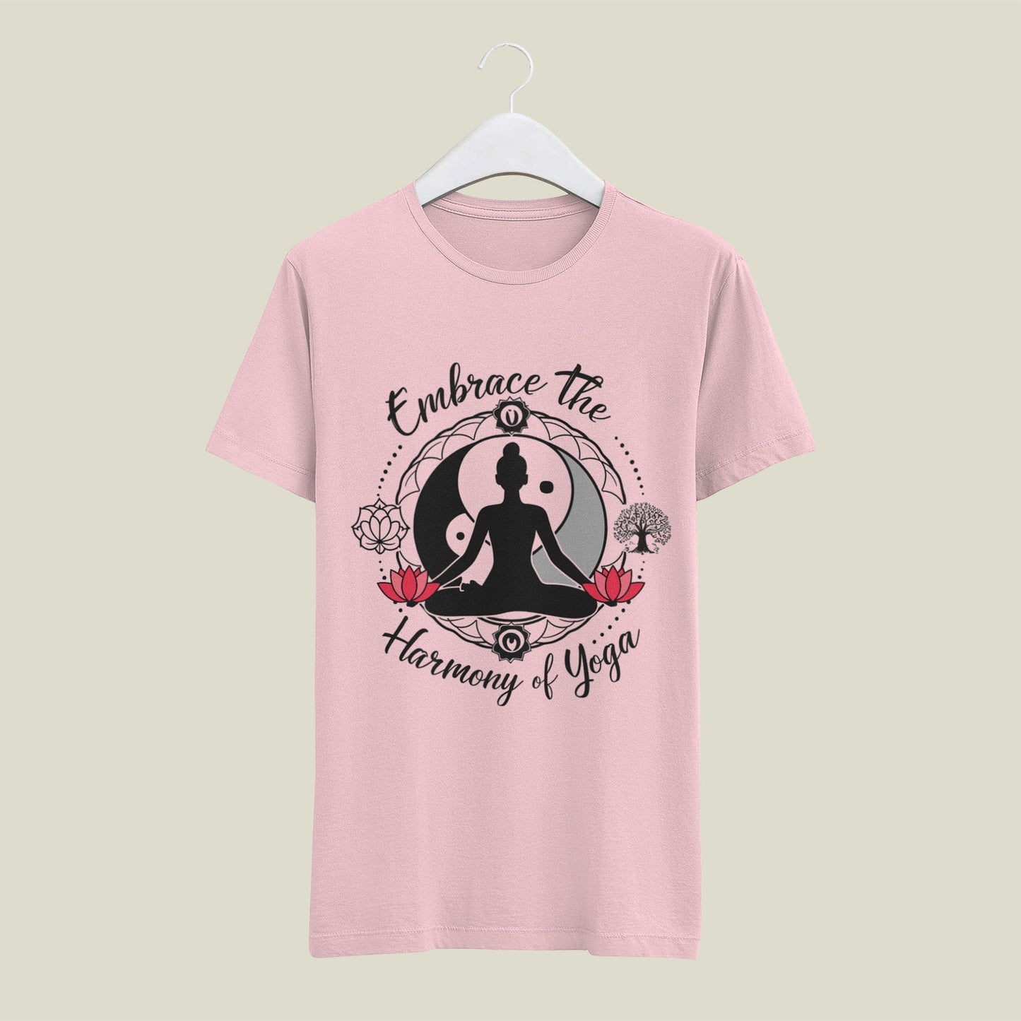 Harmony of Yoga - printed Round Neck Half Sleeve T-Shirt