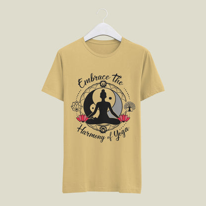 Harmony of Yoga - printed Round Neck Half Sleeve T-Shirt