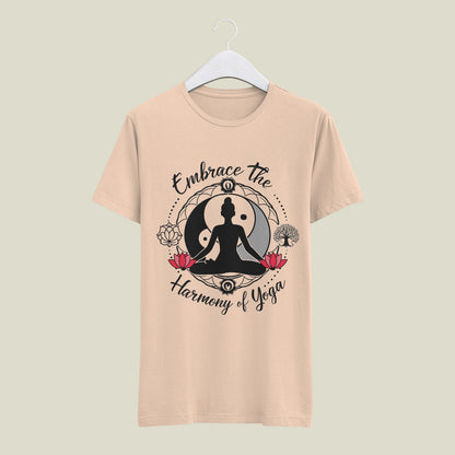 Harmony of Yoga - printed Round Neck Half Sleeve T-Shirt