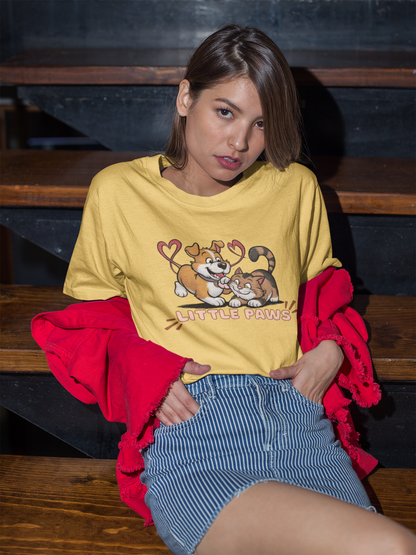 LITTLE PAWS - printed Round Neck Half sleeve t-shirt