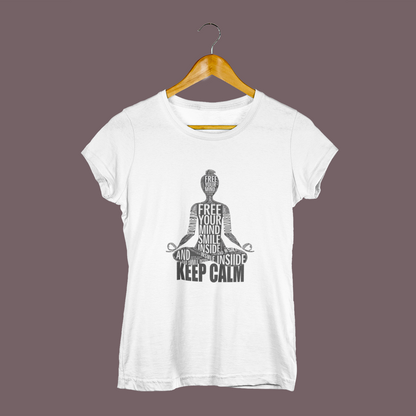 Keep Calm - printed Round Neck Half Sleeve T-Shirt